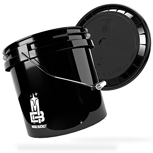 MAGIC BUCKET | Wascheimer Set für Auto Handwäsche Schwarz mit passendem Eimer Deckel | 3,5 US GALLONEN ca. 13 Liter | kompatibel mit Grit Guard, Detail Guardz Dirt Lock, Chemical Guys Dirt Trap MAGIC BUCKET | Wascheimer Set für Auto Handwäsche Schwarz mit passendem Eimer Deckel | 3,5 US GALLONEN ca. 13 Liter | kompatibel mit Grit Guard, Detail Guardz Dirt Lock, Chemical Guys Dirt Trap von MAGIC BUCKET