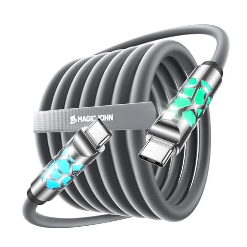MAGIC JOHN USB C Kabel, 240W [1.2m] Schnellladekabel USB C auf USBC, Weiches Silikon Ladekabel USB-C Ladegerät für iPhone 17 16 15 Pro Max, Galaxy S25 S24, Switch 2, iPad Air Pro MacBook usw(Grau) von MAGIC JOHN