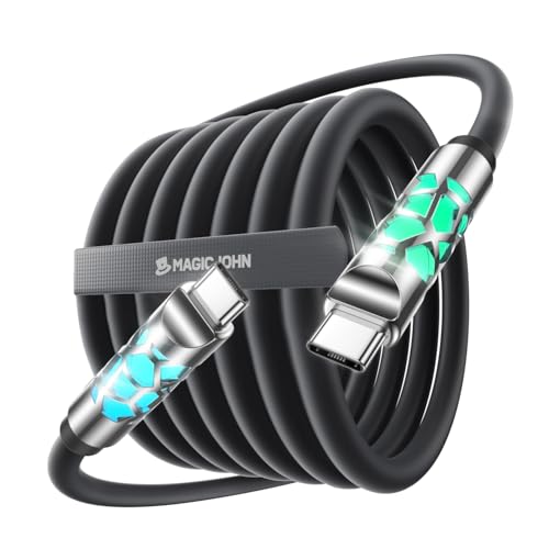MAGIC JOHN USB C Kabel, 240W [1.2m] Schnellladekabel USB C auf USBC, Weiches Silikon Ladekabel USB-C Ladegerät für iPhone 17 16 15 Pro Max, Galaxy S25 S24, Switch 2, iPad Air Pro MacBook(schwarz) von MAGIC JOHN