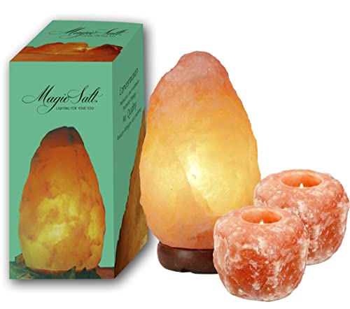 Salz Lampen Punjab Pakistan -(1 Lampe & 2 Kerzenhalter MAGIC SALT LIGHTING FOR YOUR SOUL® von MAGIC SALT LIGHTING FOR YOUR SOUL