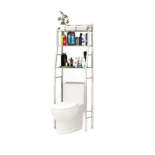 MAGIC SELECT Badezimmerregal über Toilette Rostfreier Stahl | Sparen Sie Platz mit 3 Regalen | Wasserdichtes Aufbewahrungsregal | Höhenverstellbare Beine (E5491) von MAGIC SELECT