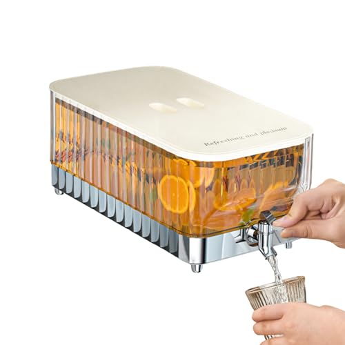 Getränkespender mit Zapfhahn mit Einem Fassungsvermögen von 5,3 l. Wasserkrug für den Kühlschrank mit Spender. Getränkebehälter für Kühlschrank. Wasserspender mit Wasserhahn. von MAGIC SELECT