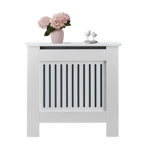 Heizkörperverkleidung. Kühlerabdeckung MDF mit Regal und Lamellen. Möbel mit Modernem Design in Weißem Gitter. Elegant für Wohnzimmer, Schlafzimmer, Büro.109x82x19cm Heizkörperverkleidung. Kühlerabdeckung MDF mit Regal und Lamellen. Möbel mit Modernem Design in Weißem Gitter. Elegant für Wohnzimmer, Schlafzimmer, Büro.109x82x19cm von MAGIC SELECT