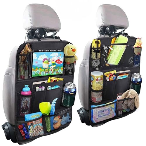 MAGIC SELECT 2x Veranstalter Autositz. Autositz-Organizer Kinder. Kindersitzschutz mit 10 Taschen für 12'' Tablet, Flaschen, Bücher, Spielzeug. Wasserdichtes Zubehör für den Autoinnenraum. von MAGIC SELECT