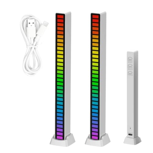 MAGIC SELECT 2x Musik-Rhythmus-Lichtleiste, Rhythmuslichter mehrfarbige RGB-LED-Leuchten, Musikempfindliche LED Lichtleiste, Musik-Stimmungslampe, 32 LED-Lichtleisten 18 Farbmodi, für Spielzimmer von MAGIC SELECT