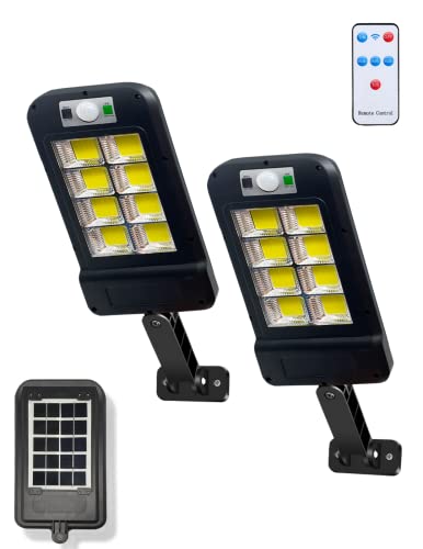 MAGIC SELECT Packung 2 Solarstraßenlaterne 160LEDs mit Bewegungssensor. LED-Solarlampe für den Außenbereich. IP65 Wasserdichte Glühbirne für Garten, Terrasse, Weg, Garage. von MAGIC SELECT