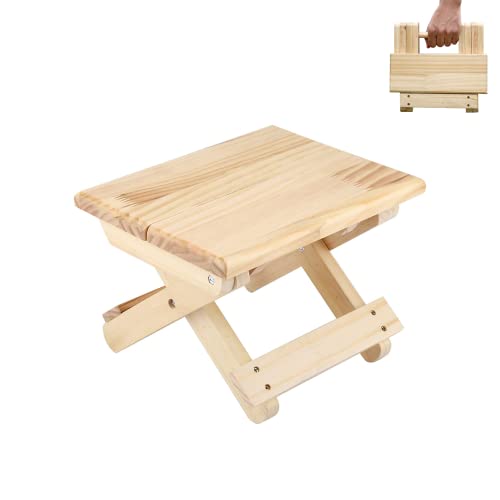 Mini Klapphocker aus Holz. Reisesitz, Kinderhocker, Tragbarer Fußhocker für Zuhause, Badezimmer, Küche, Garten, Büro, Reisen. Unterstützt 90 kg. von MAGIC SELECT