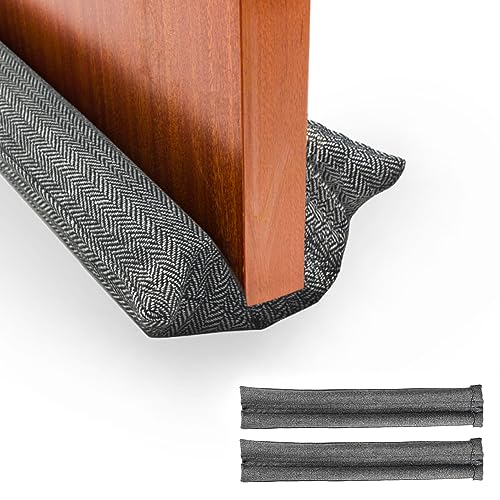 Paket 2 Zugluftstopper für Türen und Fenster. Wiederverwendbarer und waschbarer Doppel-Zugluftstopper, Akustische Isolierung, Kälte, Wind, Licht, Staub, Pollen, Insekten. Einstellbar 80–90cm. von MAGIC SELECT