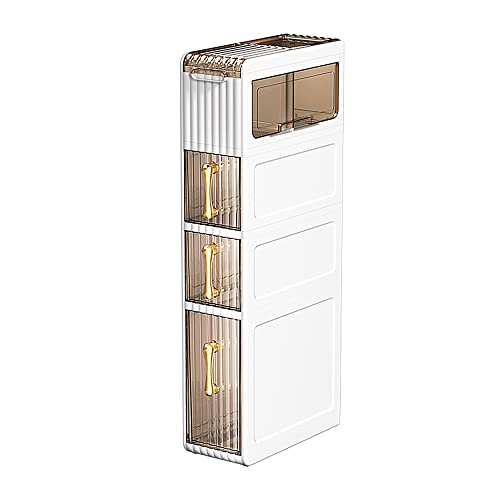 MAGIC SELECT Schmaler Badezimmer-Organizer. Hilfsschrank mit Rädern für Enge Stellen. Beistellschrank mit 4 Kompakten Schubladen für Toilettenpapier, Waschmittel, Badaccessoires. von MAGIC SELECT