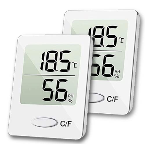 MAGIC SELECT Hygrometer 2er-Pack digitales Innenthermometer Temperatur- und Luftfeuchtigkeit Monitor Wandmontage Schimmelvorbeugung von MAGIC SELECT