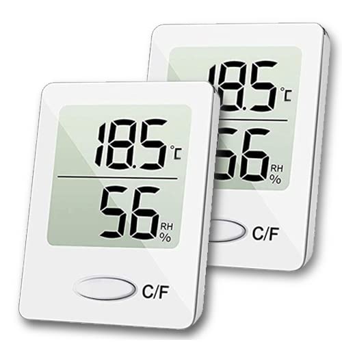 2er-Pack digitales Hygrometer Indikator Smiley. Innenthermometer Temperatur- und Luftfeuchtigkeit Monitor Tisch- oder Wandmontage. Kontrolle Innenraum Luftfeuchtigkei. Schimmelvorbeugung von MAGIC SELECT