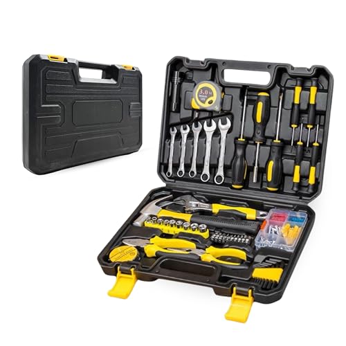 Werkzeugkoffer. Heimwerker Handwerkzeug Set. Kompletter Werkzeugkoffer 108-Teiliger. Tragbare und Übersichtliche Werkzeugbox für Hausreparaturen und den Allgemeinen Gebrauch. von MAGIC SELECT