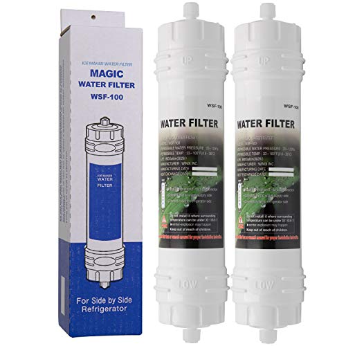 Magic Water Filter WSF-100 | 2er Pack - Wasserfilter mit Schraubverschluß kompatibel mit Samsung Kühlschränken - externer Side-by-Side Kühlschrank Filter WSF100 von Magic Water Filter