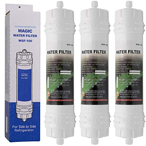 Magic Water Filter WSF-100 | 3er Pack - Wasserfilter mit Schraubverschluß kompatibel mit Samsung Kühlschränken - externer Side-by-Side Kühlschrank Filter WSF100 von Magic Water Filter