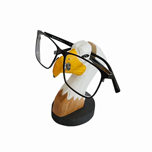 MAGIC WOOD Handgefertigter Brillenhalter aus Holz, geschnitzt, Sonnenbrillen-Display-Ständer, Heimbüro, Schreibtisch-Dekoration, Geschenk (Adler) von MAGIC WOOD