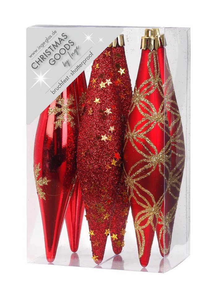 MAGIC by Inge Christbaumschmuck, Christbaumschmuck Eiszapfen 15cm Kunststoff 6er Set - Rot MAGIC by Inge Christbaumschmuck, Christbaumschmuck Eiszapfen 15cm Kunststoff 6er Set - Rot von MAGIC by Inge