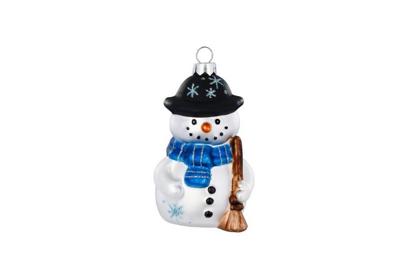 MAGIC by Inge Christbaumschmuck, Christbaumschmuck Glas 8,6cm Schneemann Figur Weiß / Blau von MAGIC by Inge