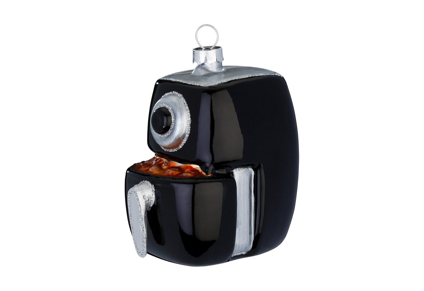 MAGIC by Inge Christbaumschmuck, Christbaumschmuck Glas 9,5cm Airfryer Fritteuse Figur Schwarz von MAGIC by Inge