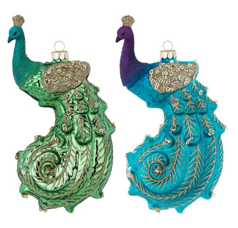 MAGIC by Inge Christbaumschmuck, Christbaumschmuck Glas Pfau Vögel 15cm türkis / grün, 2er Set MAGIC by Inge Christbaumschmuck, Christbaumschmuck Glas Pfau Vögel 15cm türkis / grün, 2er Set von MAGIC by Inge