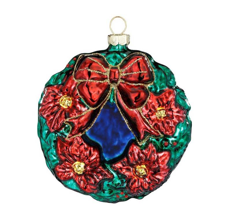 MAGIC by Inge Christbaumschmuck, Christbaumschmuck Glas Weihnachtskranz mit Blumen 9cm bunt MAGIC by Inge Christbaumschmuck, Christbaumschmuck Glas Weihnachtskranz mit Blumen 9cm bunt von MAGIC by Inge