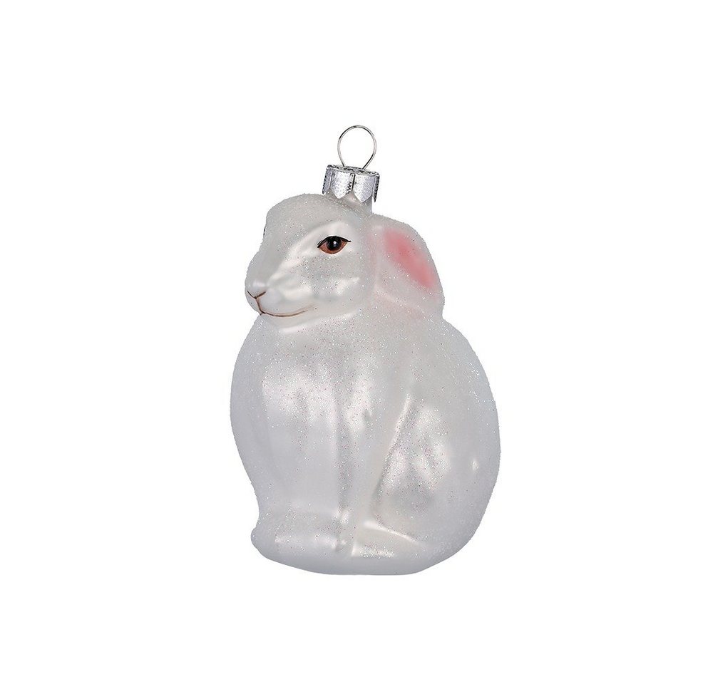 MAGIC by Inge Christbaumschmuck, Christbaumschmuck Hase Glas 9cm Weiß von MAGIC by Inge