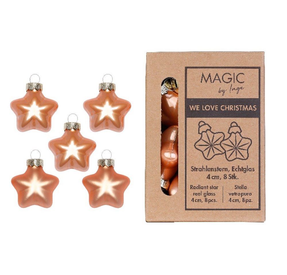 MAGIC by Inge Christbaumschmuck, Christbaumschmuck Sterne 4cm Glas 8 Stück - Sweet Melon von MAGIC by Inge