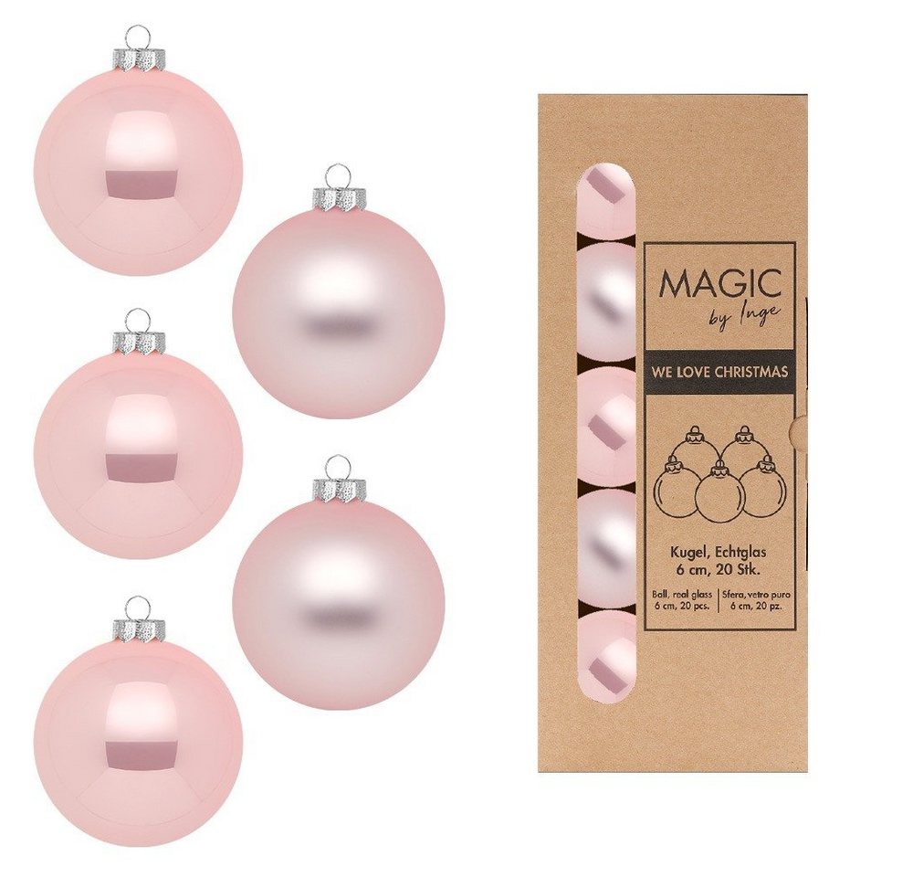 MAGIC by Inge Weihnachtsbaumkugel, Weihnachtskugeln Glas 6cm Lovely Magnolia 20 Stück von MAGIC by Inge