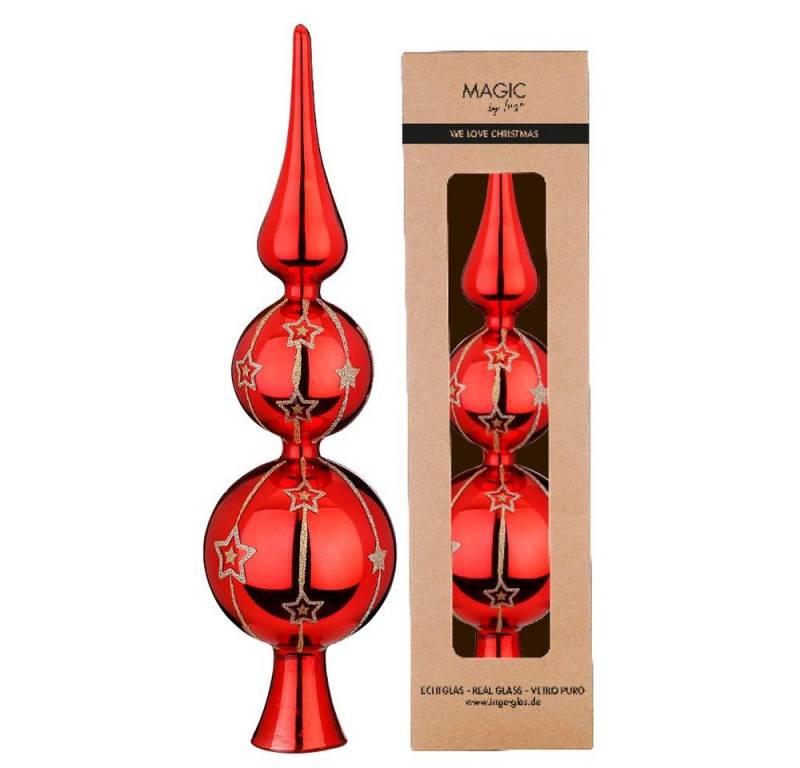 MAGIC by Inge Christbaumspitze, Christbaumspitze Glas mit Sternen 31cm - Merry Red MAGIC by Inge Christbaumspitze, Christbaumspitze Glas mit Sternen 31cm - Merry Red von MAGIC by Inge