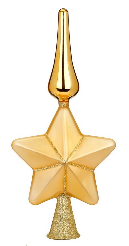 MAGIC by Inge Christbaumspitze, Christbaumspitze Stern mit Glitzer Glas 29cm, 1 Stück von MAGIC by Inge