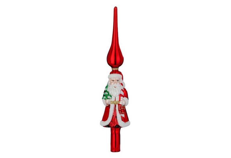 MAGIC by Inge Christbaumspitze, Christbaumspitze Weihnachtsmann 31cm Glas mit Glitzer - Rot von MAGIC by Inge