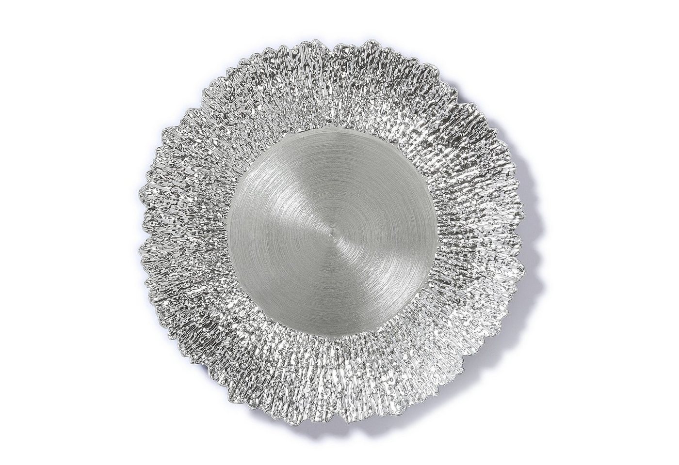 MAGIC by Inge Dekoteller, Dekoteller Kunststoff mit zerklüftetem Rand 33cm silber MAGIC by Inge Dekoteller, Dekoteller Kunststoff mit zerklüftetem Rand 33cm silber von MAGIC by Inge
