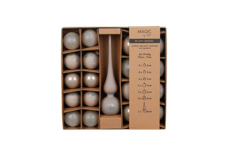 MAGIC by Inge Weihnachtsbaumkugel, Weihnachtskugeln Glas 5-6cm mit Spitze 19er Set - Fine Alabaster MAGIC by Inge Weihnachtsbaumkugel, Weihnachtskugeln Glas 5-6cm mit Spitze 19er Set - Fine Alabaster von MAGIC by Inge