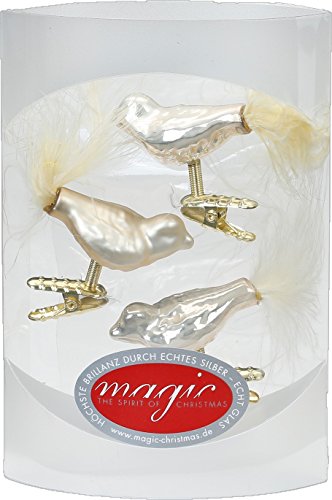 3 Vögel 4,5 cm Glas Weihnachtsschmuck Weihnachtsdeko Christbaumkugeln Christbaumschmuck 45mm (Perle) von Magic: The Gathering