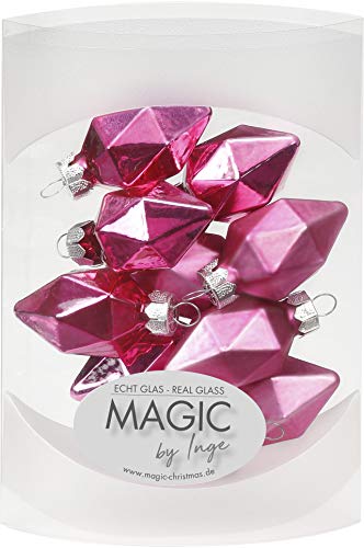 MAGIC 10 Diamanten 4,5cm Glas Weihnachtsschmuck Weihnachtsdeko Christbaumkugeln Christbaumschmuck 45mm (Jelly Pink) von MAGIC