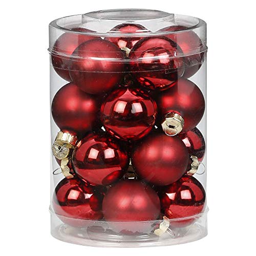 MAGIC 20 Christbaumkugeln Glas 3 cm Christbaumschmuck Weihnachtskugeln Baumkugeln Baumschmuck Weihnachtsdeko Farbe: Chianti (dunkelrot weinrot Bordeaux) von Boppon