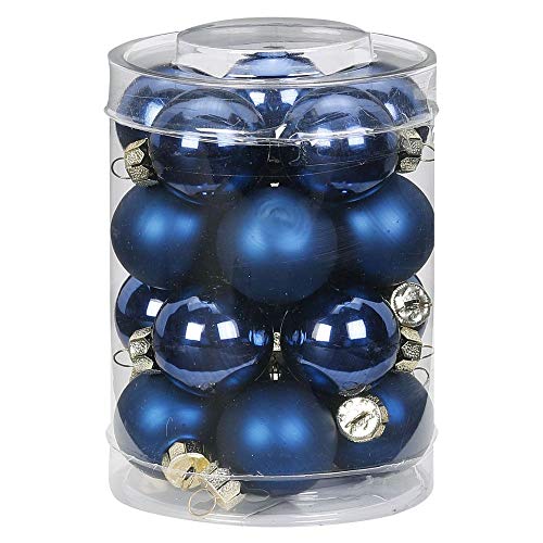 MAGIC 20 Christbaumkugeln Glas 3 cm Christbaumschmuck Weihnachtskugeln Baumkugeln Baumschmuck Weihnachtsdeko Farbe: Midnight Blue - dunkelblau von MAGIC