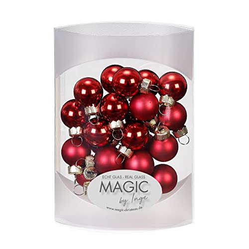 MAGIC 25 STK. Weihnachtskugel 2cm Glas Weihnachtsschmuck Weihnachtsdeko Deko Box (Chianti | Bordeaux rot) von Magic The Gathering