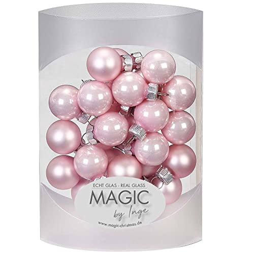 MAGIC 25 STK. Weihnachtskugel 2cm Glas Weihnachtsschmuck Weihnachtsdeko Deko Box (Lovely Magnolia | rosa) von Magic The Gathering