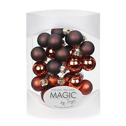 MAGIC 25 STK. Weihnachtskugel 2cm Glas Weihnachtsschmuck Weihnachtsdeko Deko Box (Shiny Chestnut) von Magic The Gathering