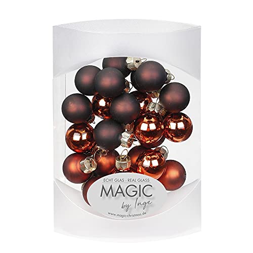 MAGIC 25 STK. Weihnachtskugel 2cm Glas Weihnachtsschmuck Weihnachtsdeko Deko Box (Shiny Chestnut ( orange braun )) von Magic The Gathering