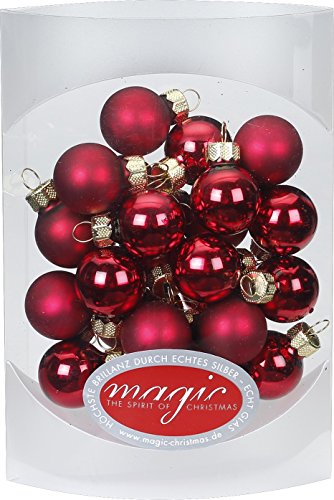 MAGIC 25 STK. Weihnachtskugel 2cm Glas Weihnachtsschmuck Weihnachtsdeko Deko Box Farbe: Bordeaux - Ochsenblut Glanz/matt von Magic The Gathering