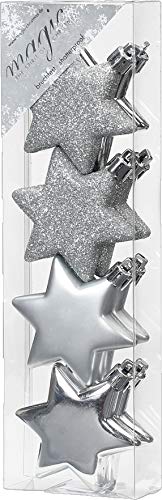 MAGIC 8 Kunststoff Sterne 6cm bruchfest Weihnachtsschmuck Christbaumschmuck Set Silber von Magic: The Gathering
