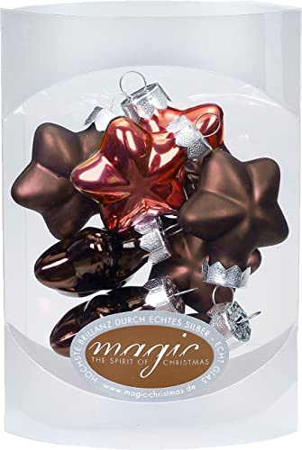 MAGIC 8 Sterne 4cm Glas Weihnachtsschmuck Weihnachtsdeko Christbaumkugeln Weihnachtskugeln Christbaumschmuck Deko Kugeln (Cognac Diamond // braun Kupfer) von Magic The Gathering