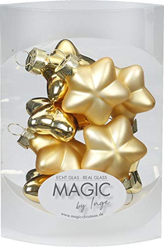 MAGIC 8 Sterne 4cm Glas Weihnachtsschmuck Weihnachtsdeko Christbaumkugeln Weihnachtskugeln Christbaumschmuck Deko Kugeln Farbe: Inkagold Glanz/matt von Magic The Gathering