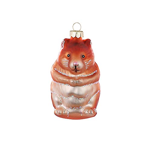 MAGIC Christbaumschmuck Weihnachtskugeln Figuren Glas mundgeblasen Weihnachtskugeln Weihnachtsschmuck Baumkugeln Baumschmuck, Hamster, Glas, 9 cm, Figürlicher Glasschmuck von MAGIC