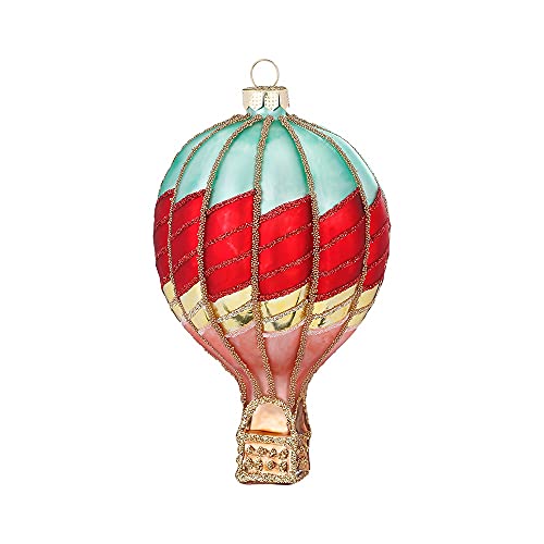 MAGIC Christbaumschmuck Weihnachtskugeln Figuren Glas mundgeblasen Weihnachtskugeln Weihnachtsschmuck Baumkugeln Baumschmuck, Heißluftballon, Glas, 12 cm, Figürlicher Glasschmuck von MAGIC