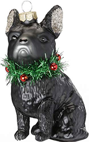 MAGIC Christbaumschmuck Weihnachtskugeln Figuren aus Glas, Tiere Auswahl: Französische Bulldogge 11cm von Magic