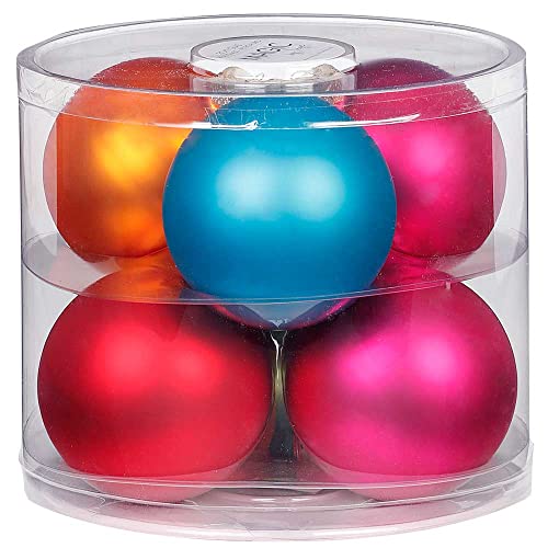 MAGIC Weihnachtskugeln Glas 10cm 6 STK. Christbaumkugeln Christbaumschmuck (Mille Fiori (bunt)) von MAGIC
