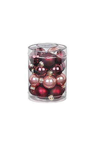 MAGIC Weihnachtskugeln Glas 3cm x 20 Stück kleine Christbaumkugeln Vintage Rose von MAGIC