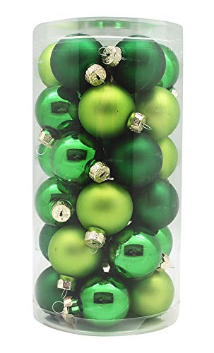 MAGIC Weihnachtskugeln Glas 4cm, 30 Stück Christbaumkugeln Deko Weihnachten Farbe: Evergreens (hellgrün grün dunkelgrün) von MAGIC